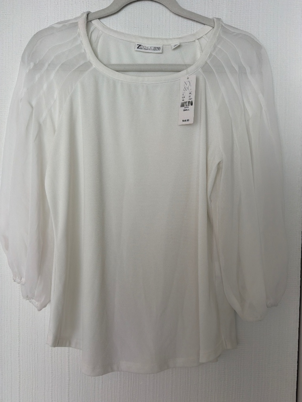 New York & Company 7th Avenue White Blouse Size Small NWT
